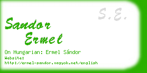 sandor ermel business card